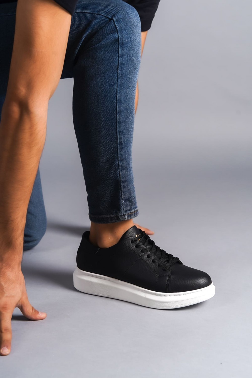 SLW151 Boost Bağcıklı Cilt Erkek Günlük Sneaker Ayakkabı CBT - Siyah SLW151 Boost Bağcıklı Cilt Erkek Günlük Sneaker Ayakkabı CBT - Siyah