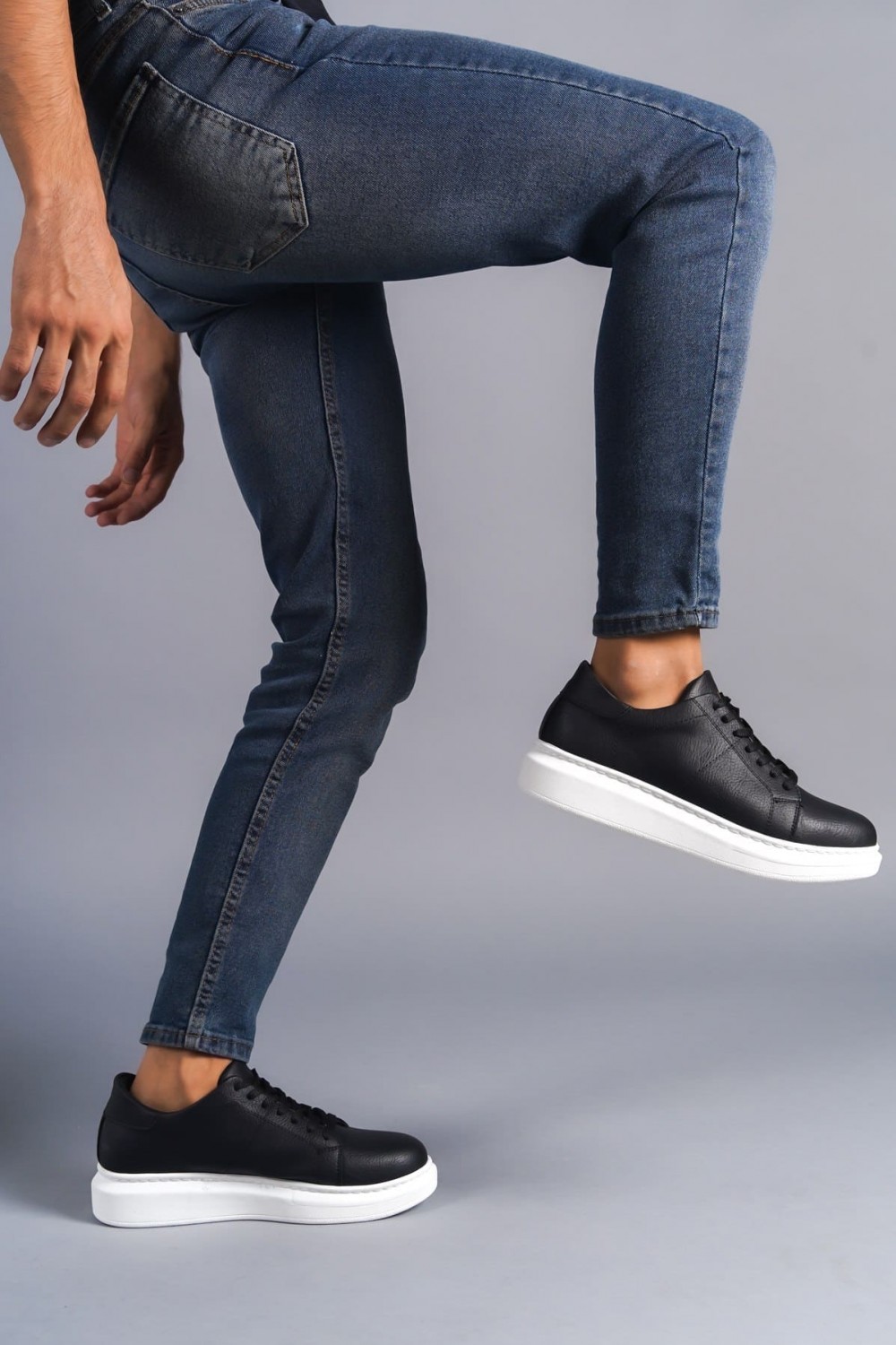 SLW151 Boost Bağcıklı Cilt Erkek Günlük Sneaker Ayakkabı CBT - Siyah SLW151 Boost Bağcıklı Cilt Erkek Günlük Sneaker Ayakkabı CBT - Siyah