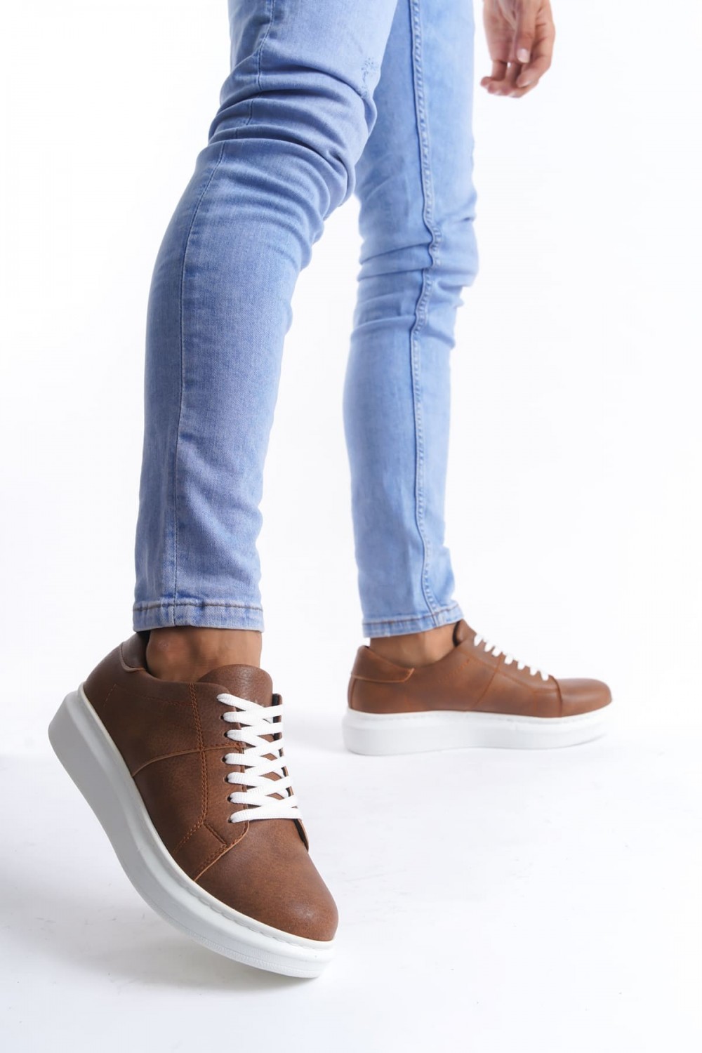 SLW151 Boost Bağcıklı Cilt Erkek Günlük Sneaker Ayakkabı CBT - Taba SLW151 Boost Bağcıklı Cilt Erkek Günlük Sneaker Ayakkabı CBT - Taba