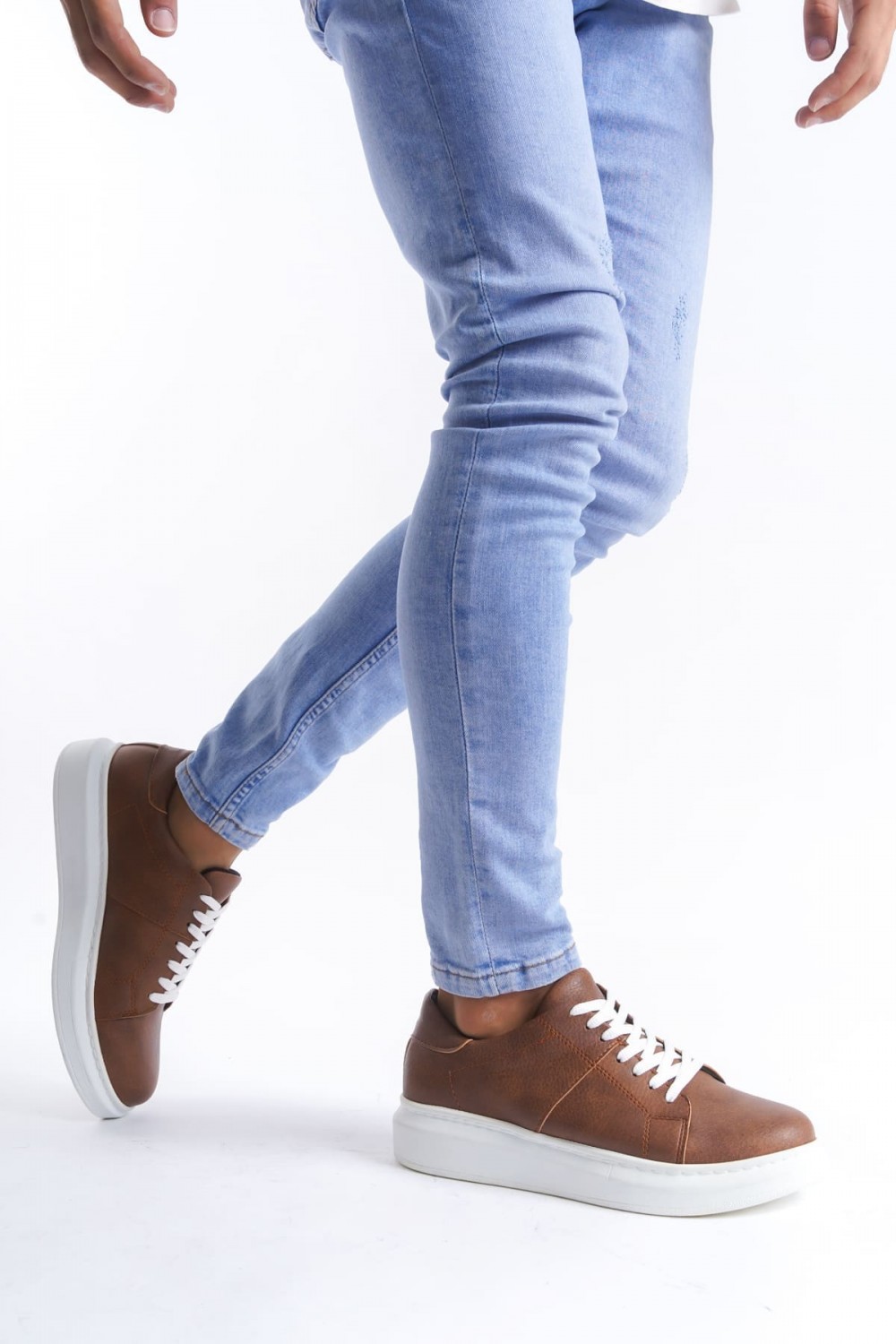SLW151 Boost Bağcıklı Cilt Erkek Günlük Sneaker Ayakkabı CBT - Taba SLW151 Boost Bağcıklı Cilt Erkek Günlük Sneaker Ayakkabı CBT - Taba
