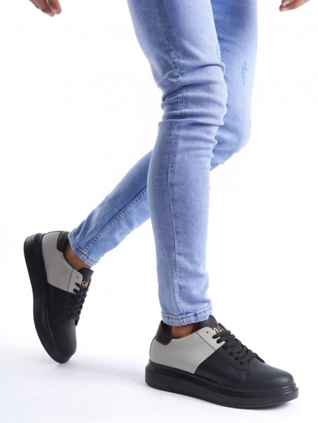 SLW151 Boost Bağcıklı Cilt Süet Erkek Günlük Sneaker Ayakkabı CSST - Siyah/Gri SLW151 Boost Bağcıklı Cilt Süet Erkek Günlük Sneaker Ayakkabı CSST - Siyah/Gri