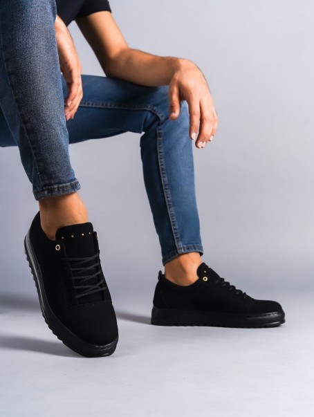 SLW152 Cool Bağcıklı Süet Erkek Günlük Spor Klasik Ayakkabı SST - Siyah SLW152 Cool Bağcıklı Süet Erkek Günlük Spor Klasik Ayakkabı SST - Siyah