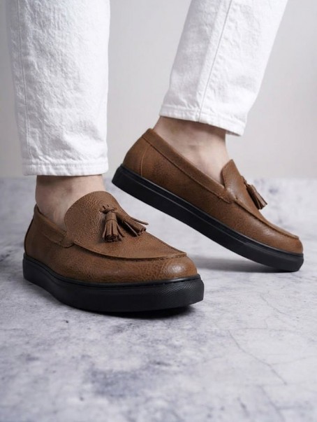 SLW153 Bloom Bağcıksız Püsküllü Cilt Erkek Günlük Spor Klasik Ayakkabı CST - Taba SLW153 Bloom Bağcıksız Püsküllü Cilt Erkek Günlük Spor Klasik Ayakkabı CST - Taba