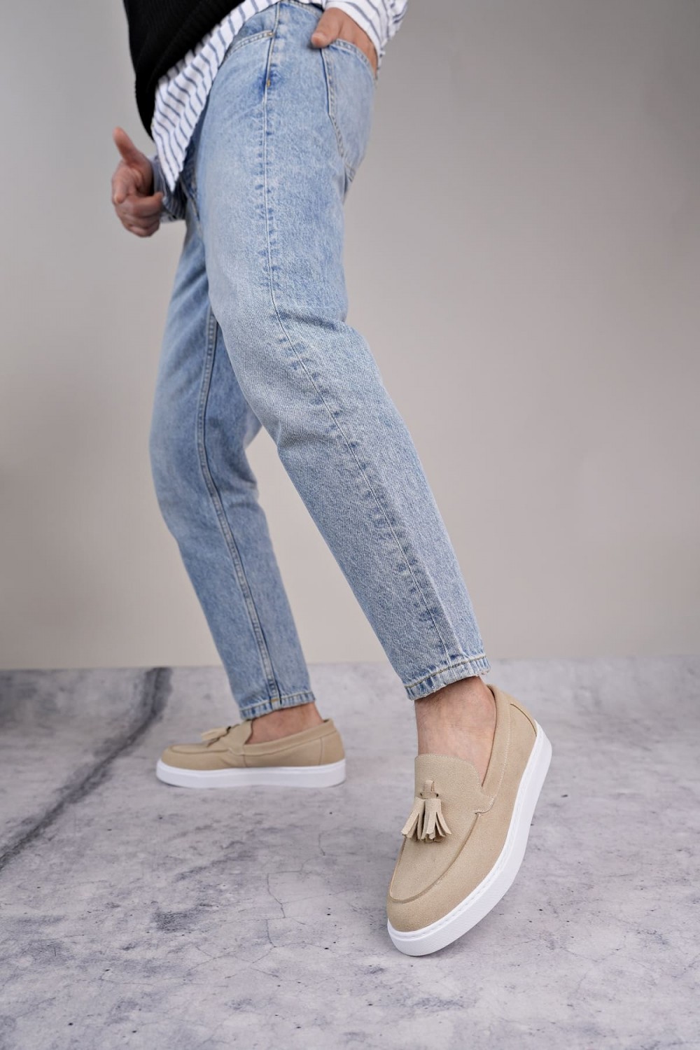 SLW153 Bloom Bağcıksız Püsküllü Süet Erkek Günlük Spor Klasik Ayakkabı SBT - Krem SLW153 Bloom Bağcıksız Püsküllü Süet Erkek Günlük Spor Klasik Ayakkabı SBT - Krem