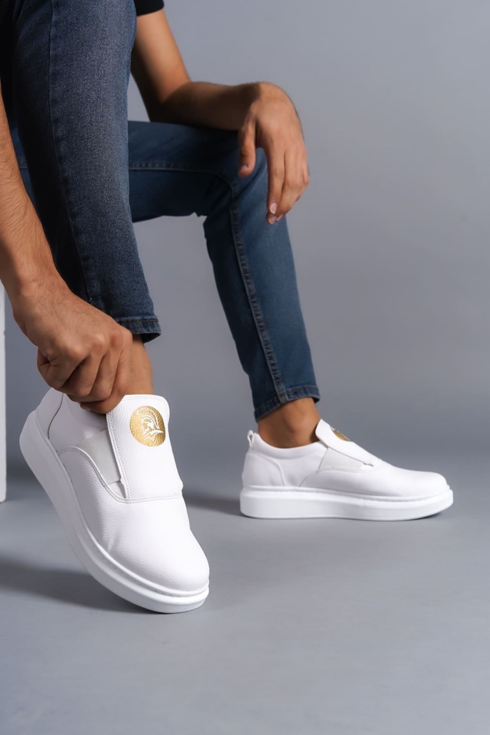 SLW161 Hippo Bağcıksız Cilt Erkek Günlük Sneaker Ayakkabı CBT - Beyaz SLW161 Hippo Bağcıksız Cilt Erkek Günlük Sneaker Ayakkabı CBT - Beyaz