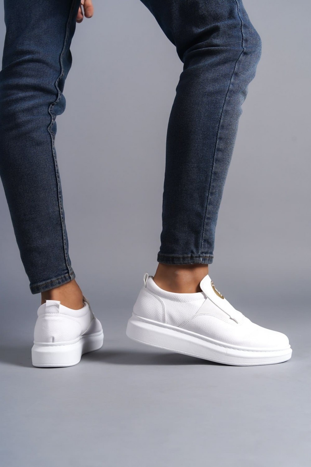 SLW161 Hippo Bağcıksız Cilt Erkek Günlük Sneaker Ayakkabı CBT - Beyaz SLW161 Hippo Bağcıksız Cilt Erkek Günlük Sneaker Ayakkabı CBT - Beyaz