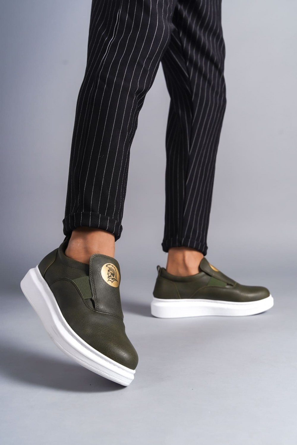 SLW161 Hippo Bağcıksız Cilt Erkek Günlük Sneaker Ayakkabı CBT - Haki SLW161 Hippo Bağcıksız Cilt Erkek Günlük Sneaker Ayakkabı CBT - Haki