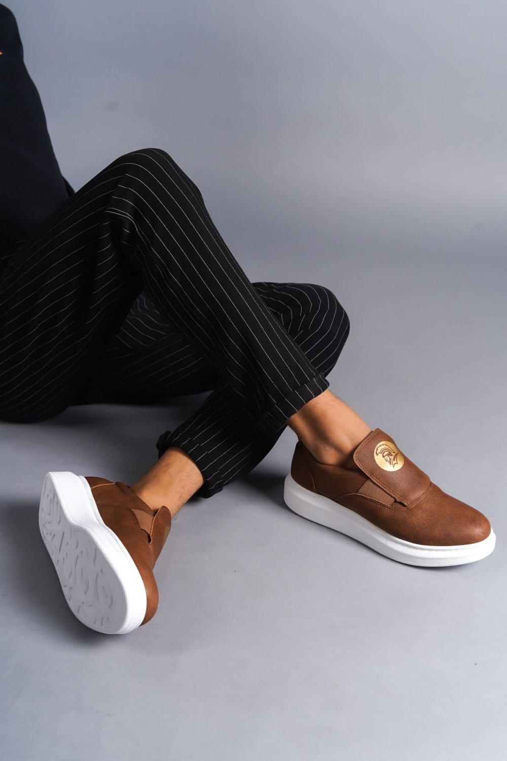 SLW161 Hippo Bağcıksız Cilt Erkek Günlük Sneaker Ayakkabı CBT - Taba SLW161 Hippo Bağcıksız Cilt Erkek Günlük Sneaker Ayakkabı CBT - Taba