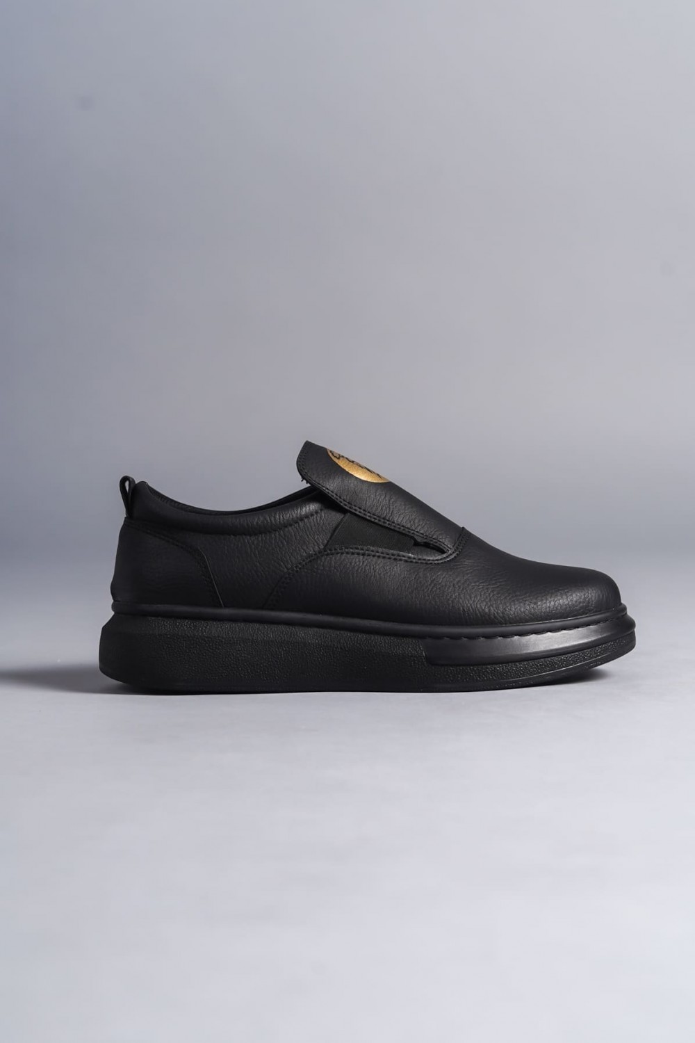 SLW161 Hippo Bağcıksız Cilt Erkek Günlük Sneaker Ayakkabı CST - Siyah