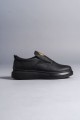 SLW161 Hippo Bağcıksız Cilt Erkek Günlük Sneaker Ayakkabı CST - Siyah