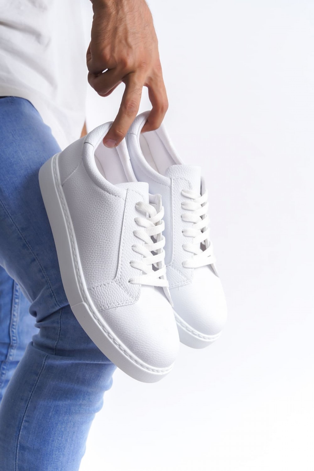 SLW165 Elite Bağcıklı Cilt Erkek Günlük Sneaker Ayakkabı CBT - Beyaz SLW165 Elite Bağcıklı Cilt Erkek Günlük Sneaker Ayakkabı CBT - Beyaz