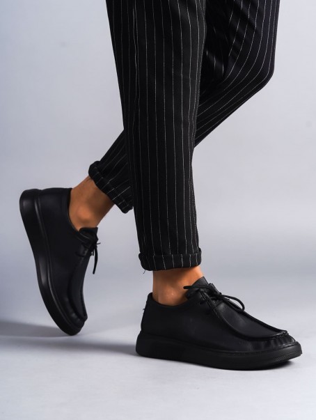 SLW170 Tornado Bağcıklı Cilt Erkek Günlük Spor Klasik Ayakkabı CST - Siyah SLW170 Tornado Bağcıklı Cilt Erkek Günlük Spor Klasik Ayakkabı CST - Siyah