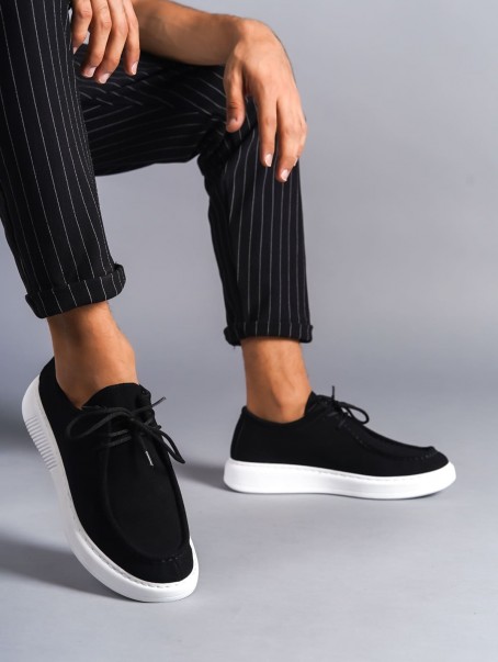 SLW170 Tornado Bağcıklı Süet Erkek Günlük Spor Klasik Ayakkabı SBT - Siyah SLW170 Tornado Bağcıklı Süet Erkek Günlük Spor Klasik Ayakkabı SBT - Siyah