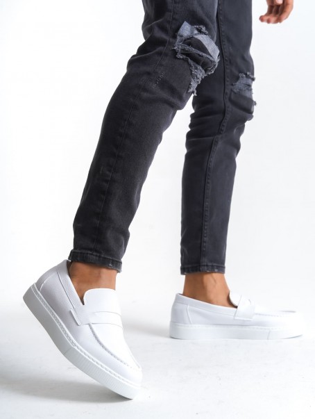 SLW180 Estilo X Bağcıksız Cilt Erkek Günlük Spor Klasik Ayakkabı CBT - Beyaz SLW180 Estilo X Bağcıksız Cilt Erkek Günlük Spor Klasik Ayakkabı CBT - Beyaz