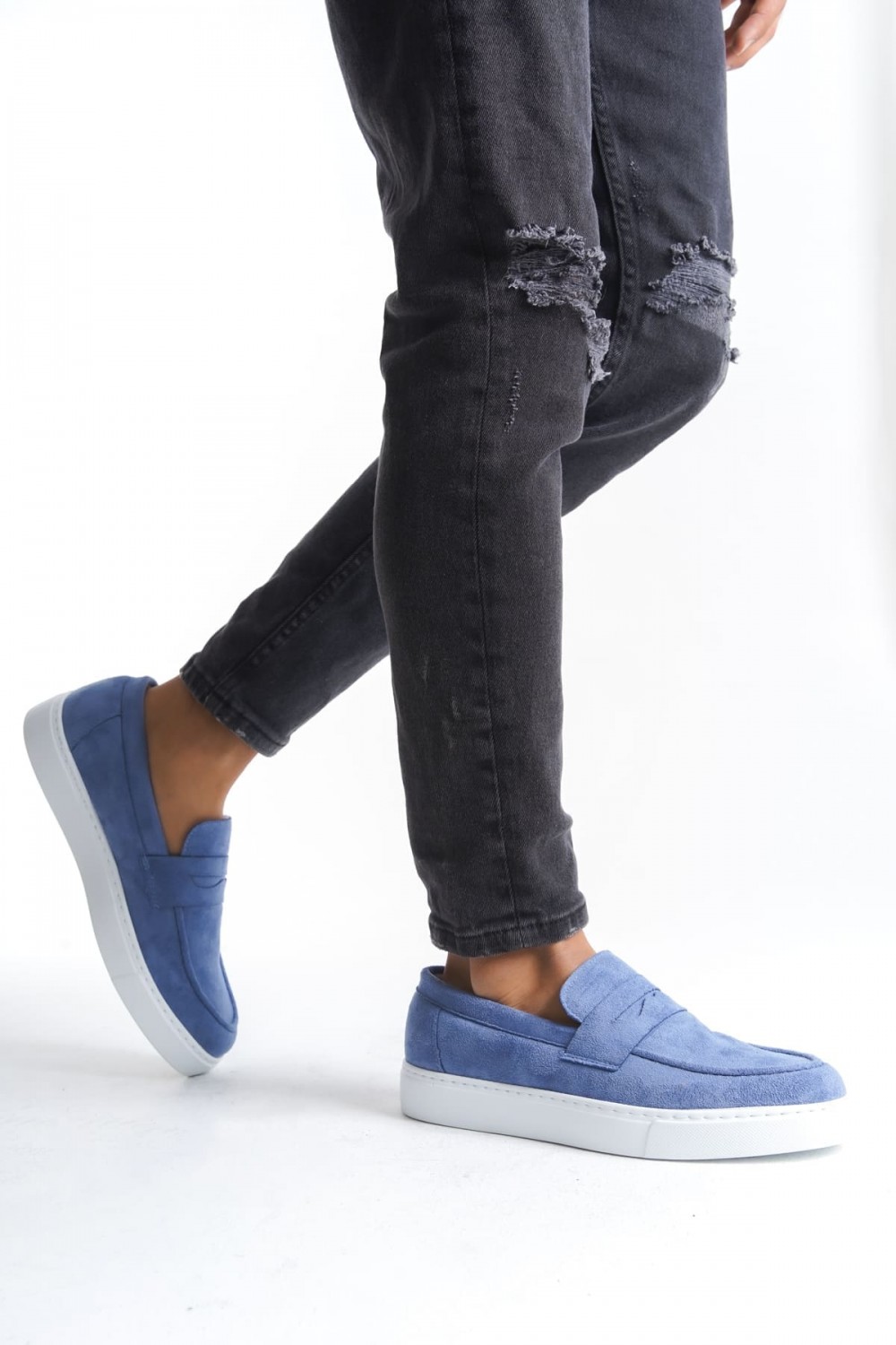 SLW180 Estilo X Bağcıksız Süet Erkek Günlük Spor Klasik Ayakkabı SBT - Mavi SLW180 Estilo X Bağcıksız Süet Erkek Günlük Spor Klasik Ayakkabı SBT - Mavi