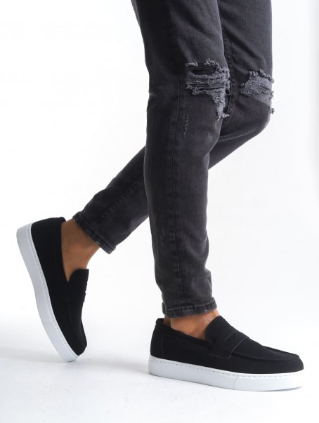 SLW180 Estilo X Bağcıksız Süet Erkek Günlük Spor Klasik Ayakkabı SBT - Siyah SLW180 Estilo X Bağcıksız Süet Erkek Günlük Spor Klasik Ayakkabı SBT - Siyah