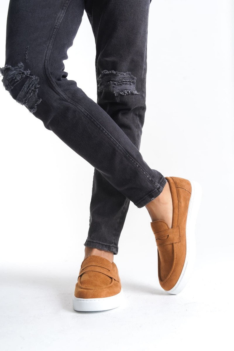 SLW180 Estilo X Bağcıksız Süet Erkek Günlük Spor Klasik Ayakkabı SBT - Taba