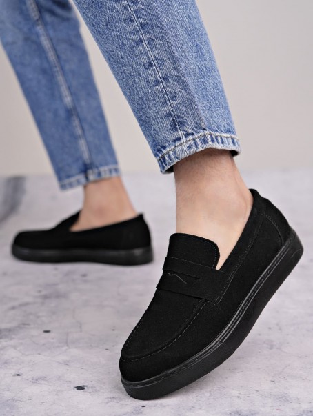 SLW180 Estilo X Bağcıksız Süet Erkek Günlük Spor Klasik Ayakkabı SST - Siyah SLW180 Estilo X Bağcıksız Süet Erkek Günlük Spor Klasik Ayakkabı SST - Siyah