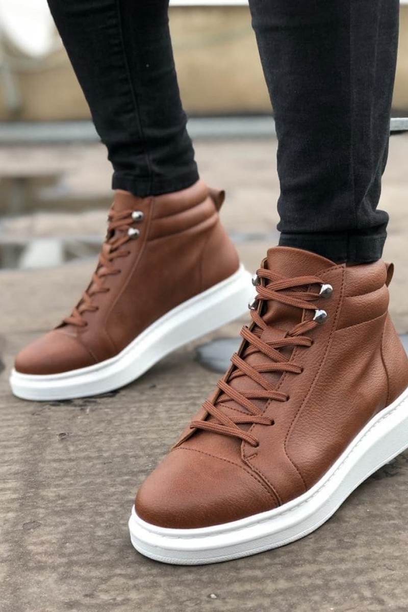 SLW202 Toronto Bağcıklı Cilt Erkek Spor Bot BT - Taba