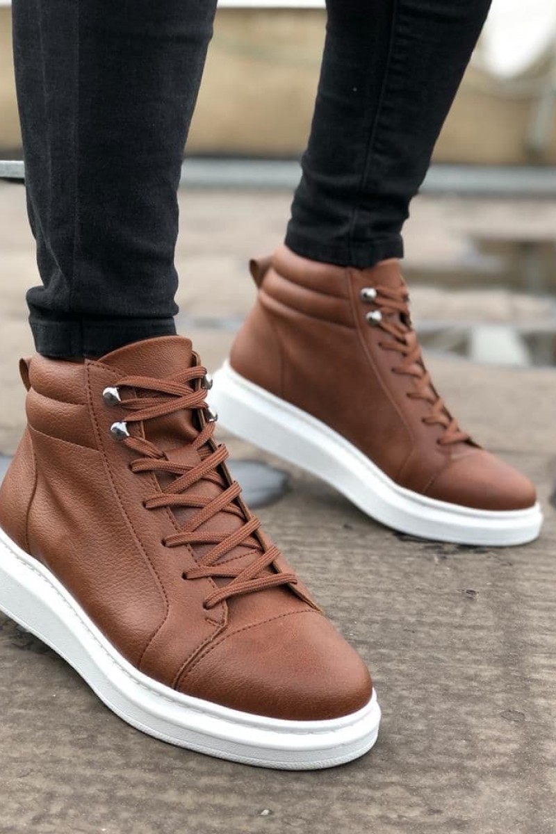 SLW202 Toronto Bağcıklı Cilt Erkek Spor Bot BT - Taba