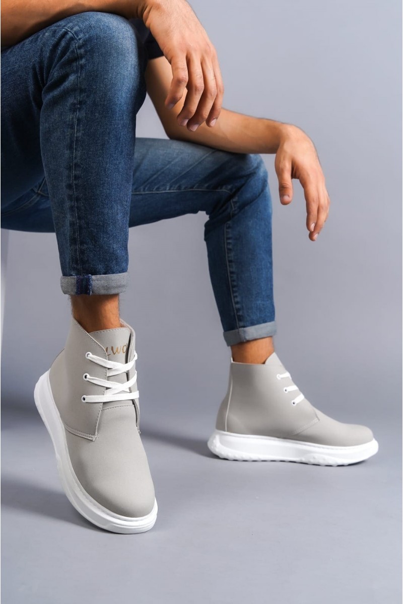 SLW204 Franca Bağcıklı Süet Erkek Spor Bot BT - Gri