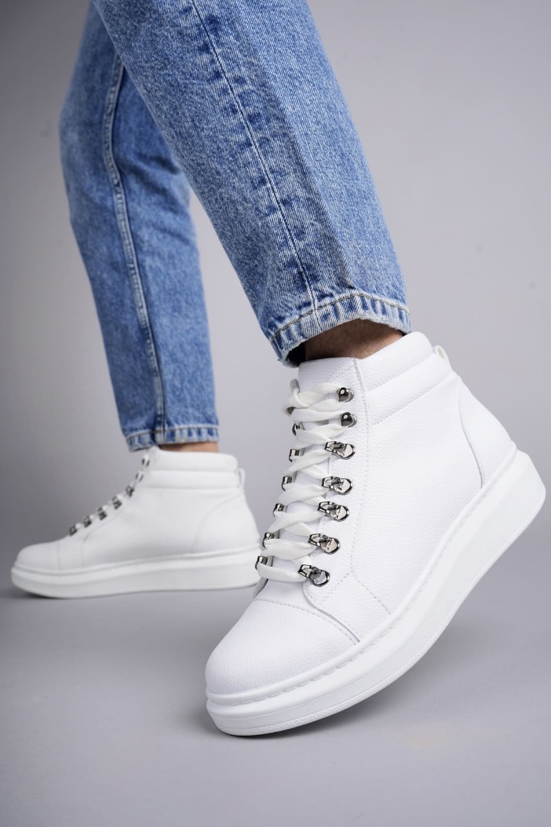 SLW206 Ottawa Bağcıklı Cilt Erkek Günlük Spor Bot BT - Beyaz