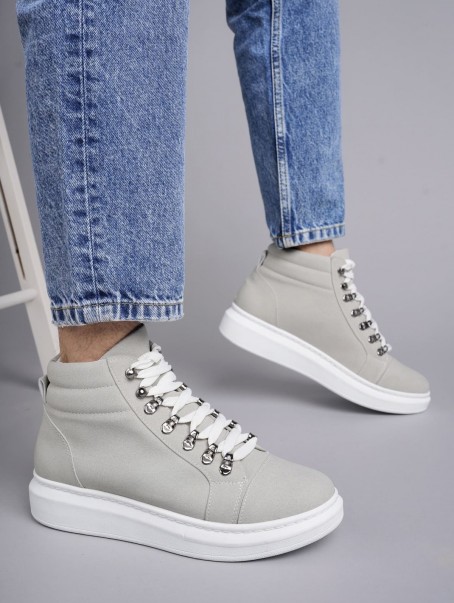 SLW206 Ottawa Bağcıklı Süet Erkek Günlük Spor Bot BT - Gri