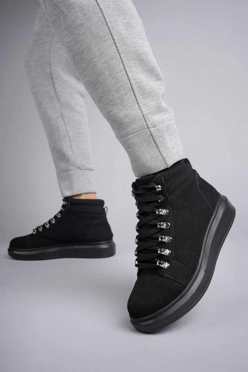 SLW206 Ottawa Bağcıklı Süet Erkek Günlük Spor Bot ST - Siyah