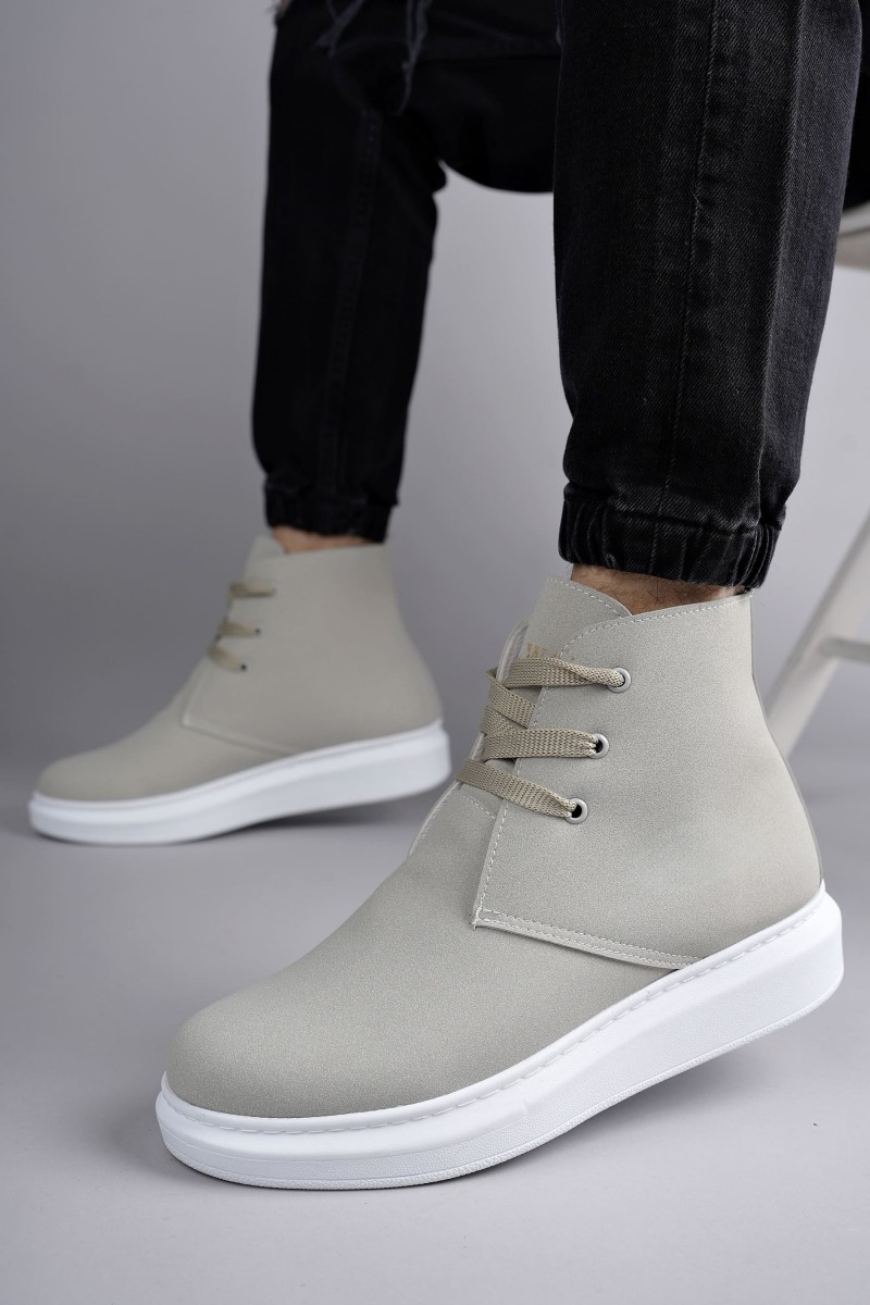 SLW207 Oslo Bağcıklı Süet Erkek Günlük Spor Bot BT - Gri