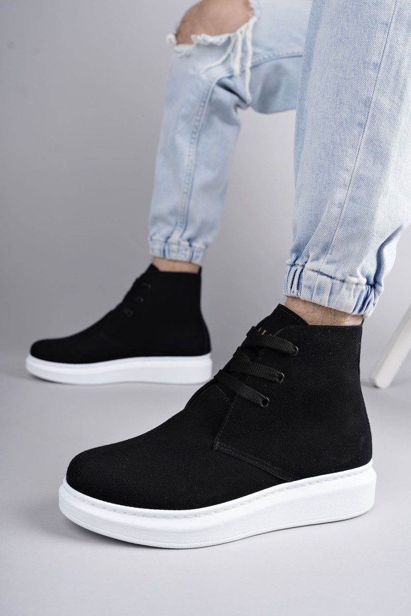 SLW207 Oslo Bağcıklı Süet Erkek Günlük Spor Bot BT - Siyah